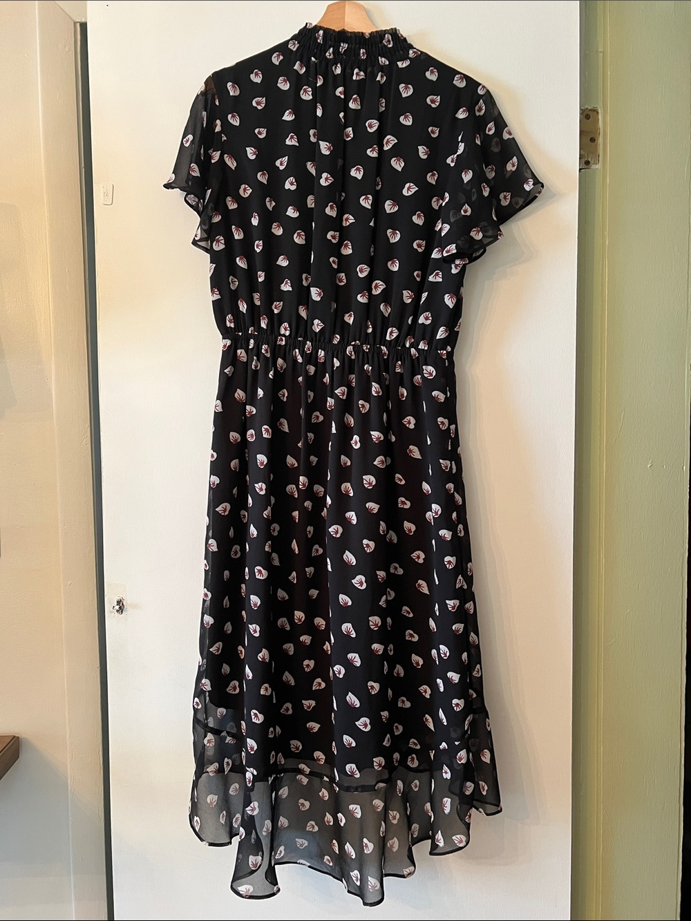 Madewell Black Amaryllis Floral Midi Dress Size M - Picture 6 of 11